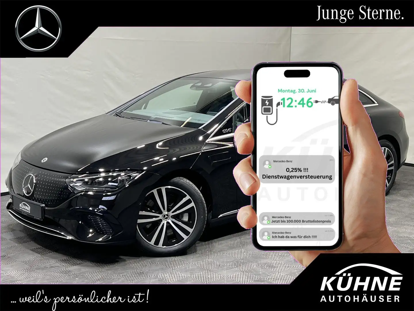 Mercedes-Benz EQE 350 Electric Art Premium Airmatic+AHK+22kW ! Noir - 1