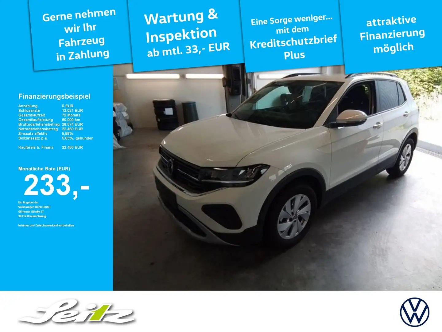 Volkswagen T-Cross 1.0 TSI Life *AHK*NAVI*LED*PDC* Wit - 1