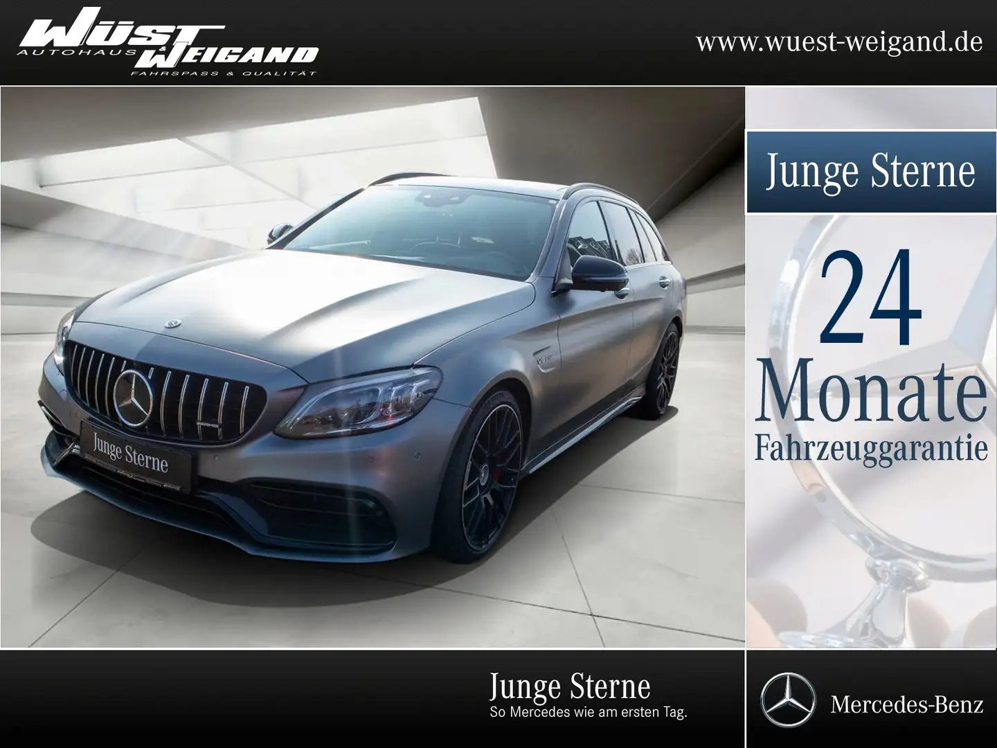 Mercedes-Benz C 63 AMG C 63 S AMG T 4M Night Pano+360°+Drivers+HUD+Burm Grau - 1