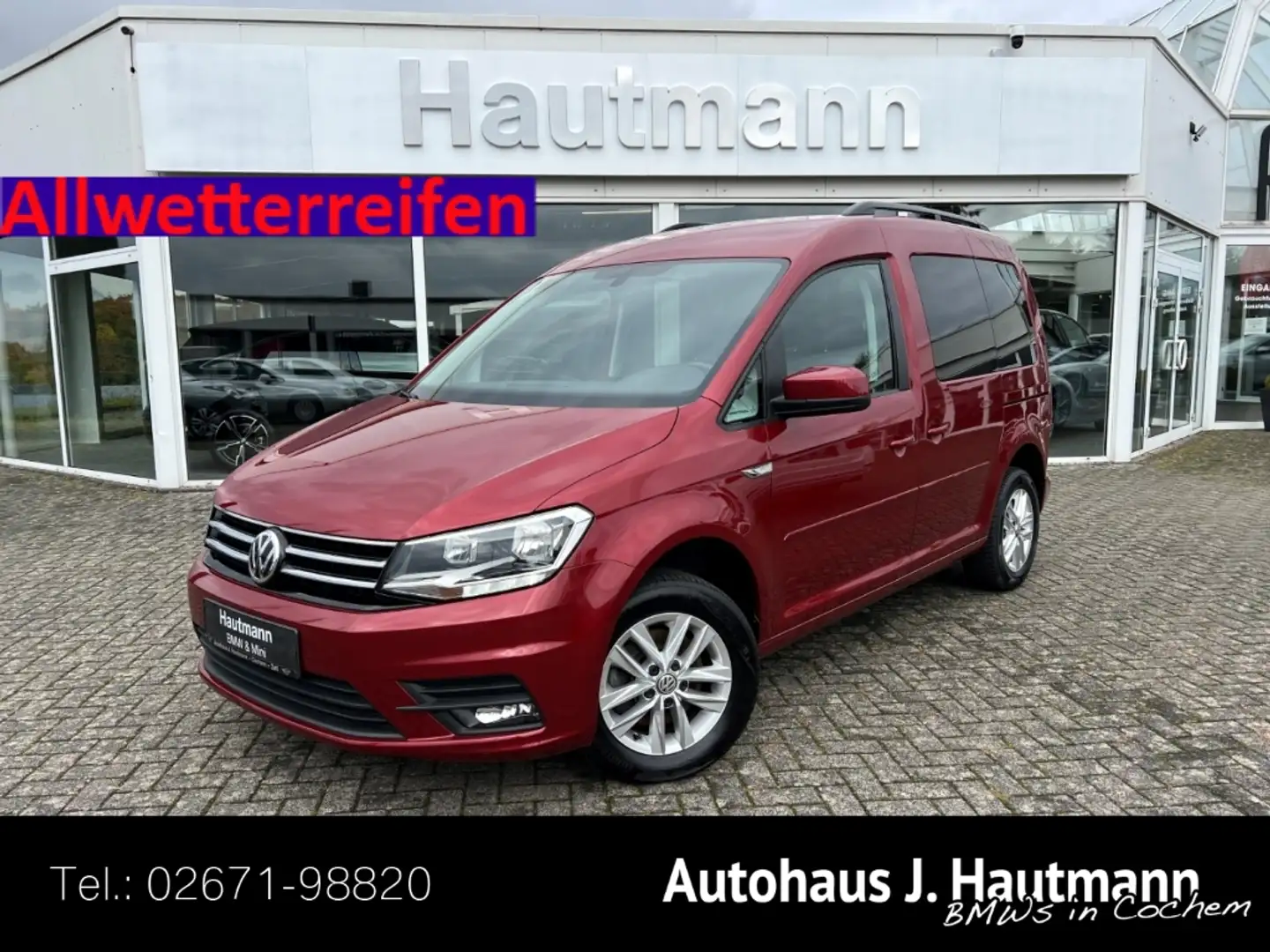Volkswagen Caddy 2.0 TDI Comfortline *2.HAND*RFK*KLIMA*SHZ* Rouge - 1