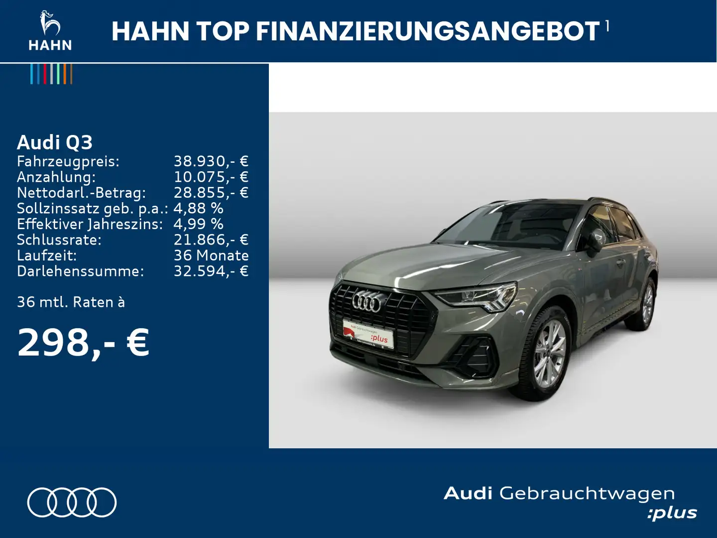Audi Q3 35 TFSI S line AHK Virtual Rückf Carplay LED Grau - 2