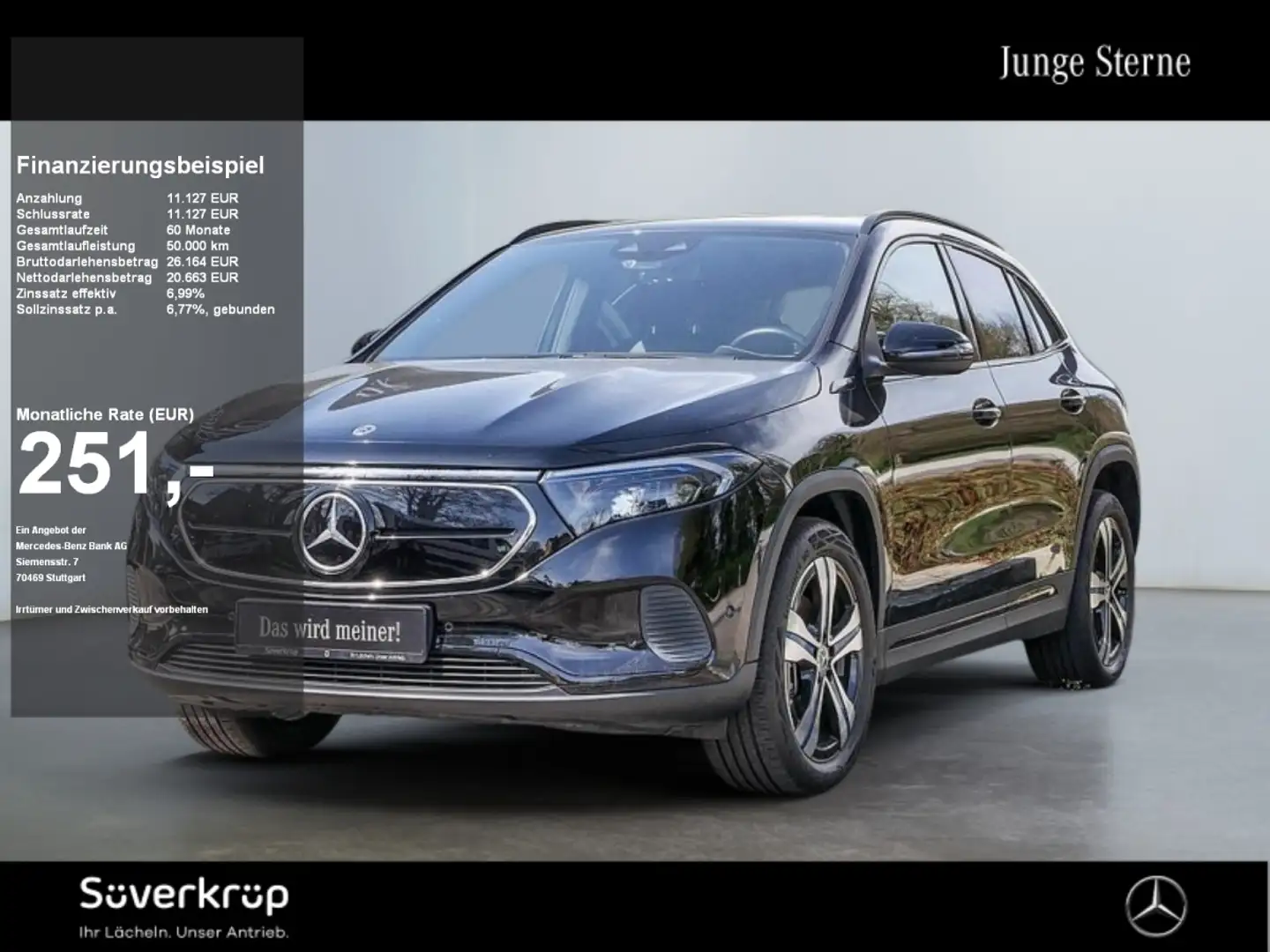 Mercedes-Benz EQA 250 // NIGHT PROGRESSIVE DISTR SPUR STANDH Schwarz - 1