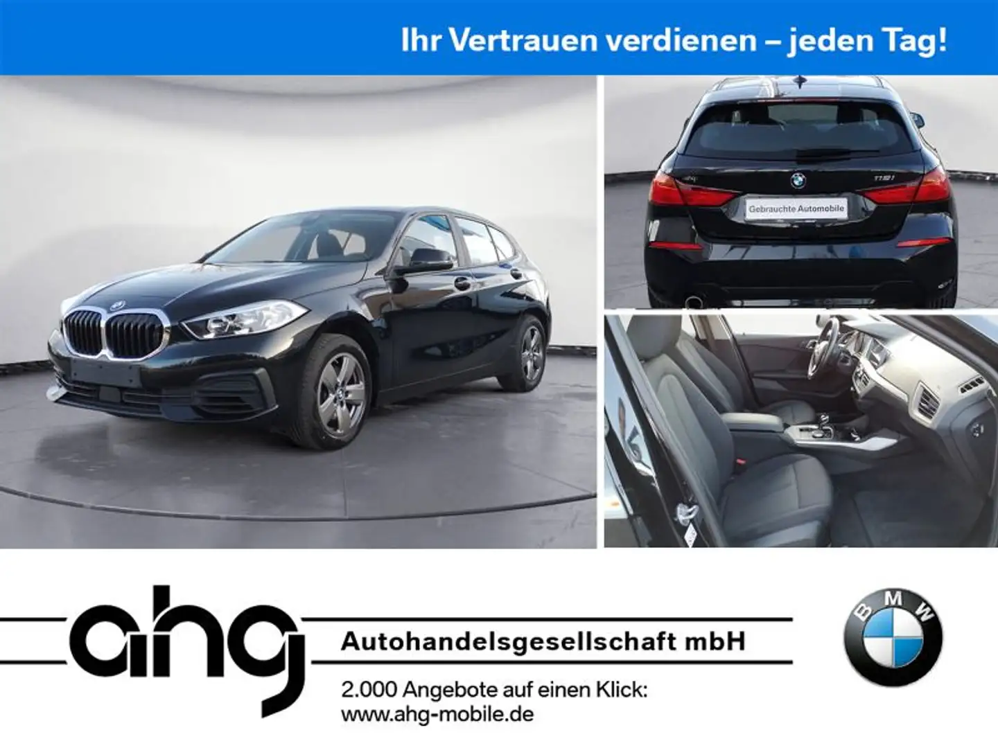 BMW 118 i Advantage Aut. Klimaaut. PDC Lederlenkrad Schwarz - 1