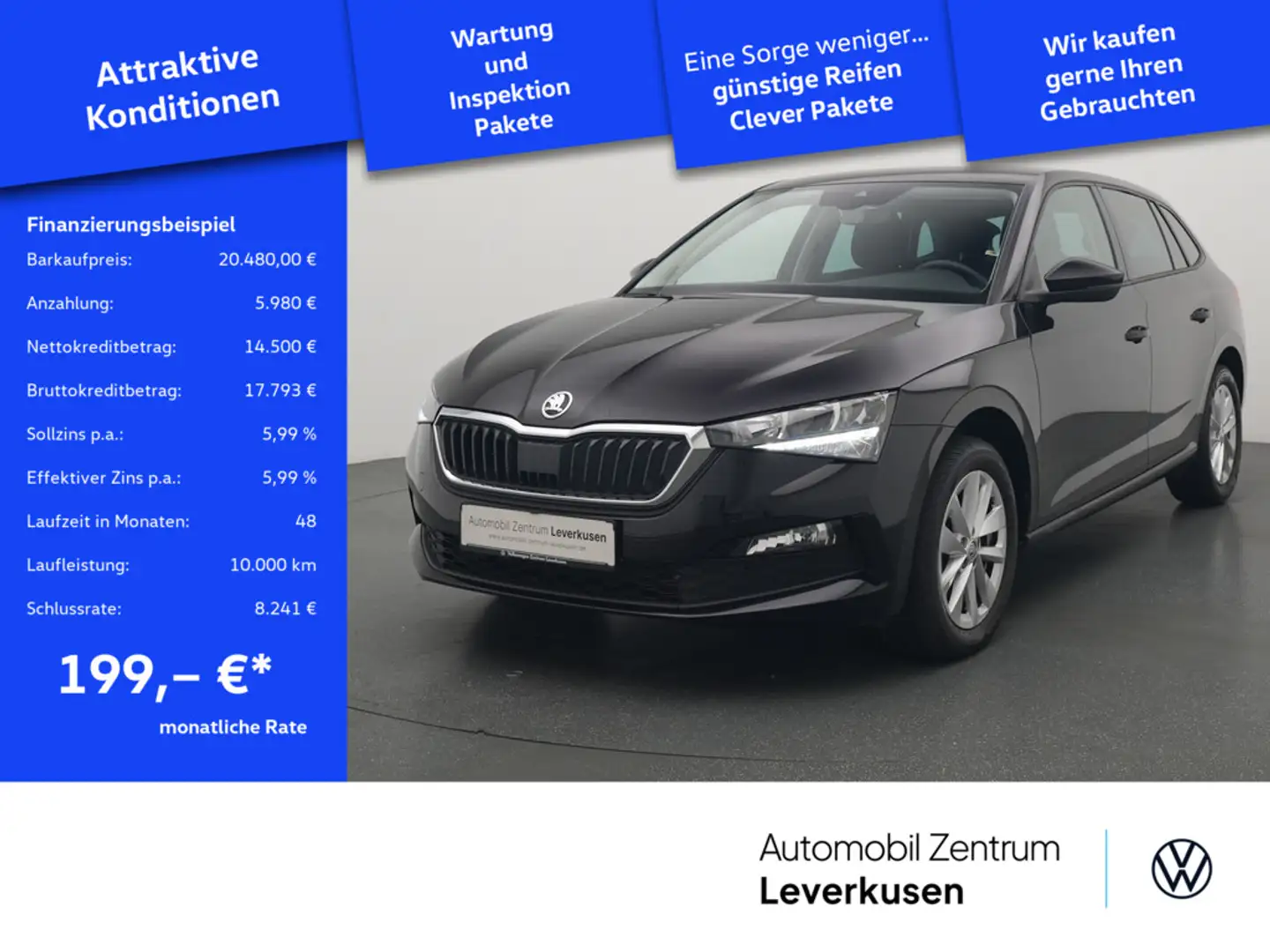 Skoda Scala Tour DSG ACC CARPLAY VIRT LED PORT NAVI Schwarz - 1