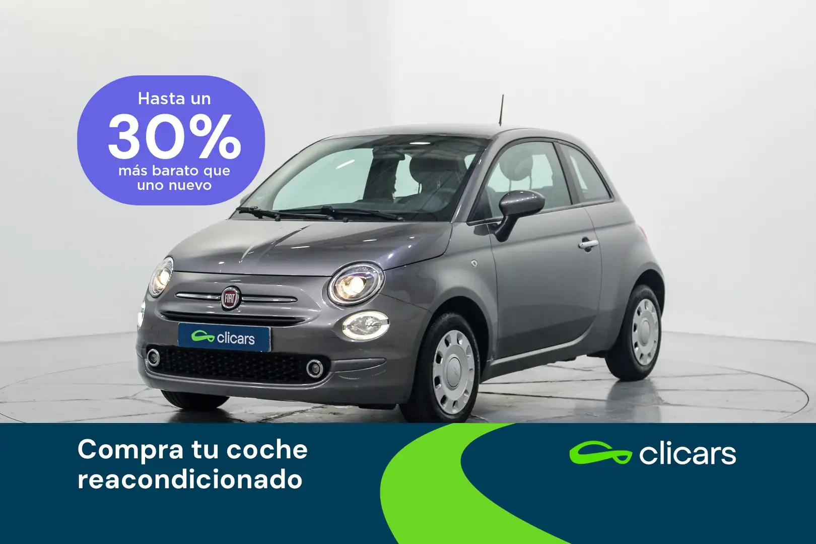 Fiat 500 1.0 Hybrid Cult 52kW Gris - 1