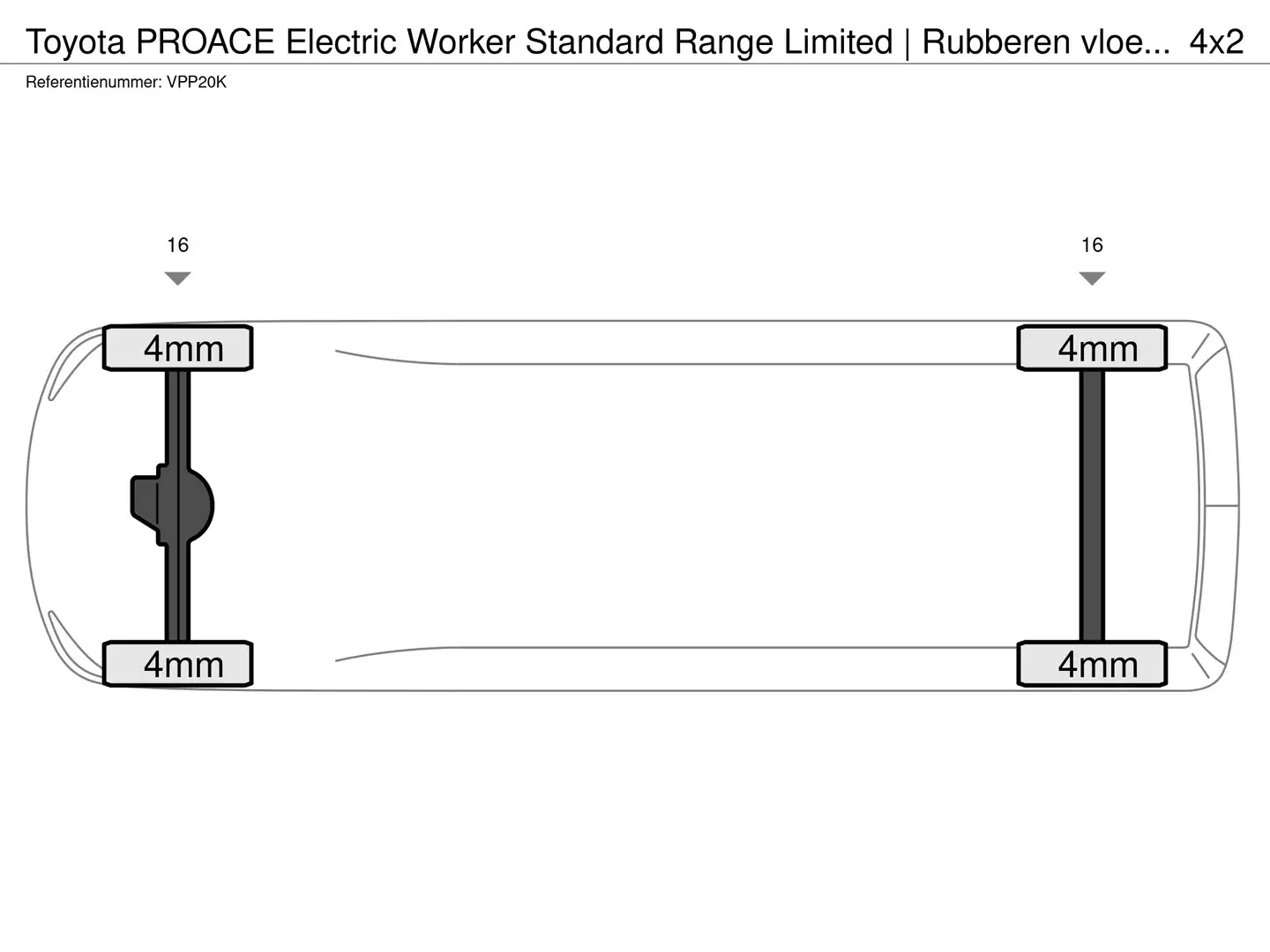 Toyota Proace Electric Worker Standard Range Limited | Rubberen Blanc - 2