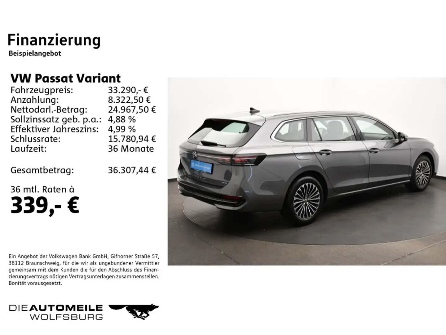 Volkswagen Passat Variant 1.5 eTSI DSG Elegance NAVI/IQ/SIT Gris - 2