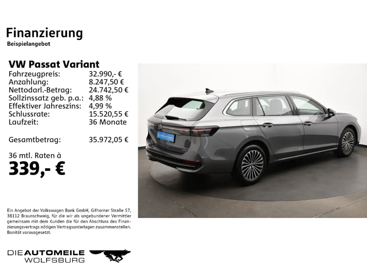 Volkswagen Passat Variant 1.5 eTSI DSG Elegance NAVI/IQ/SIT Grau - 2