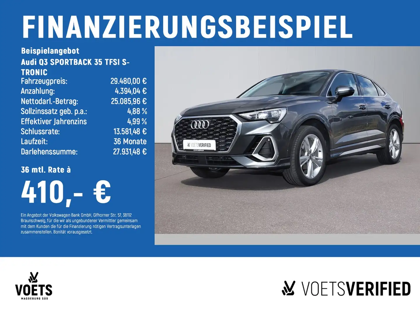 Audi Q3 SPORTBACK 35 TFSI S-TRONIC S-LINE+NAV+LED+AHK Gris - 2