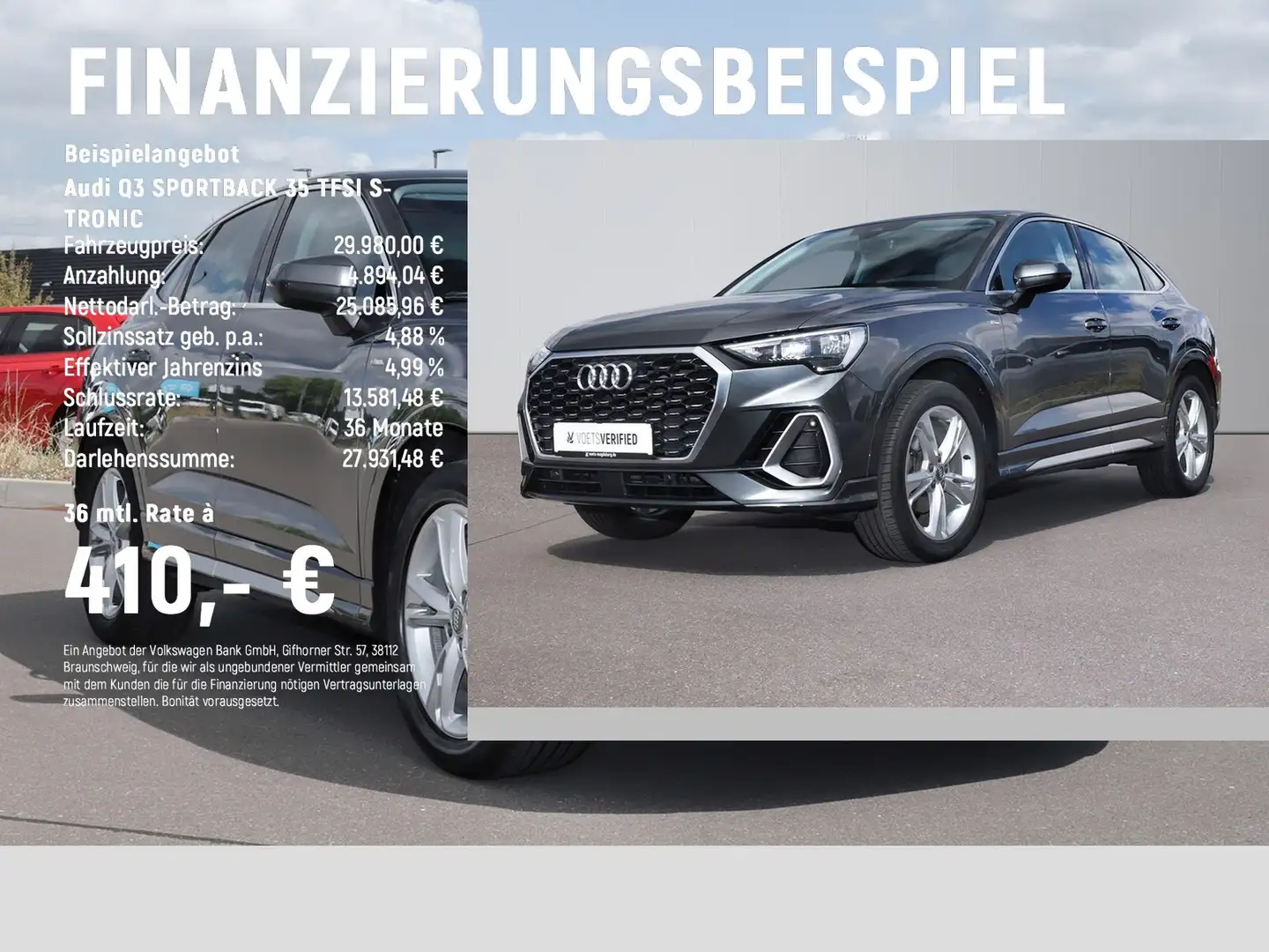 Audi Q3 SPORTBACK 35 TFSI S-TRONIC S-LINE+NAV+LED+AHK Gris - 2