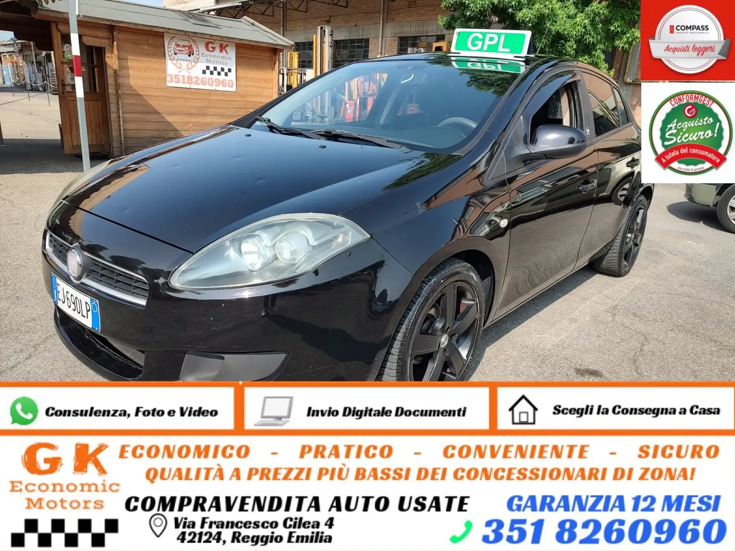 Fiat Bravo 1.4 GPL Dynamic, OK NEOPATENTATI, GARANZIA L.12 ME Fekete - 1