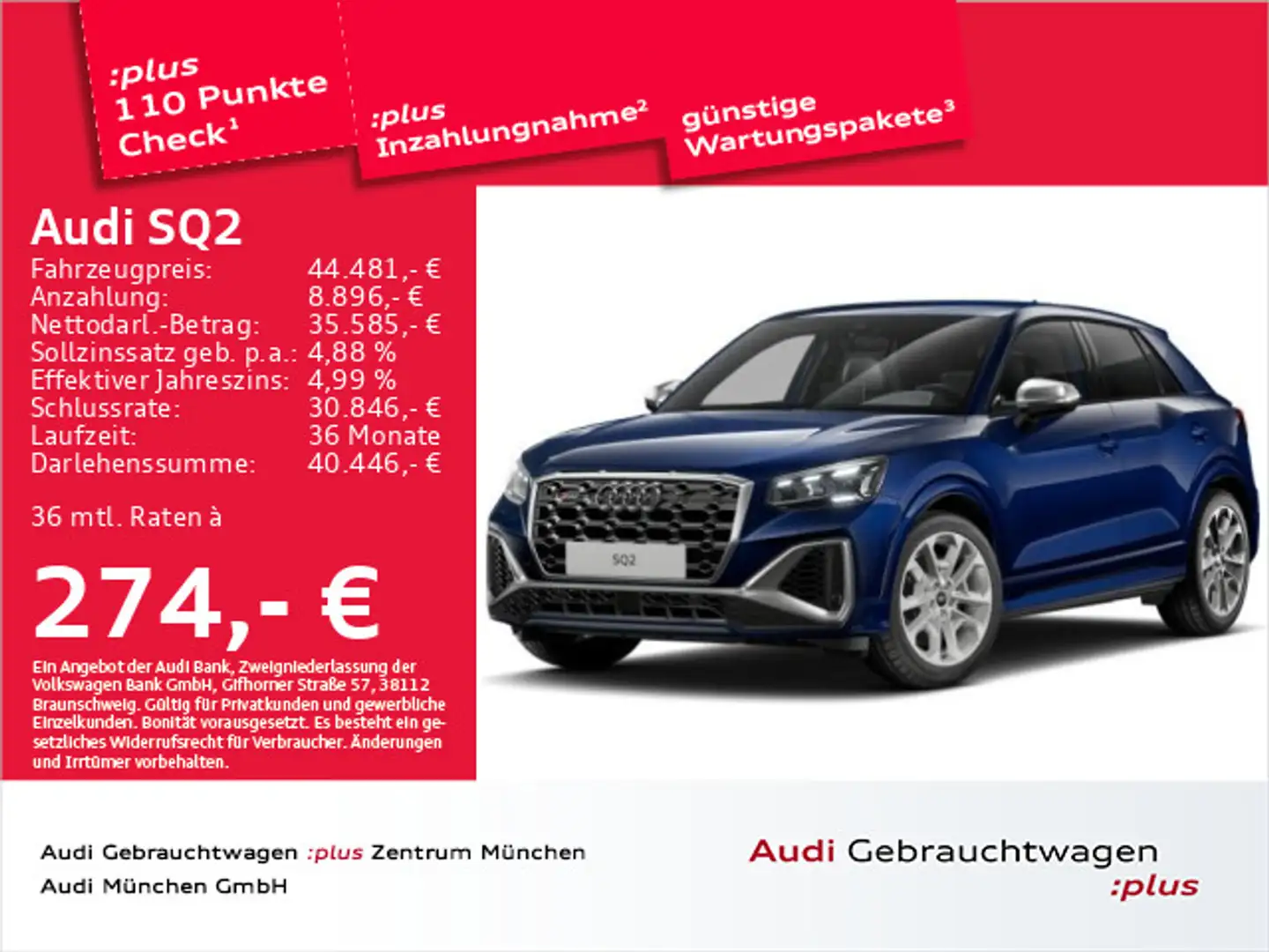 Audi SQ2 TFSI S tronic AHK/ACC/Matrix/Navi/Virtual/ Blue - 1