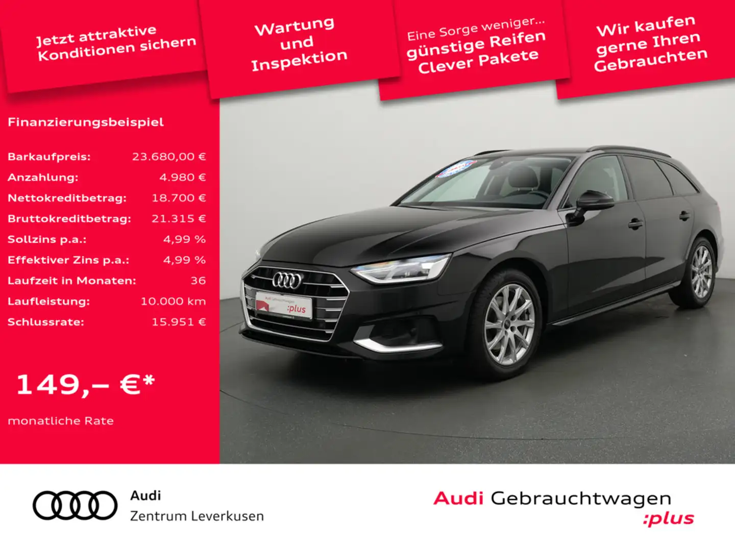 Audi A4 Avant advanced NAVI SHZ PDC MEMORY STANDHZ Чёрный - 1