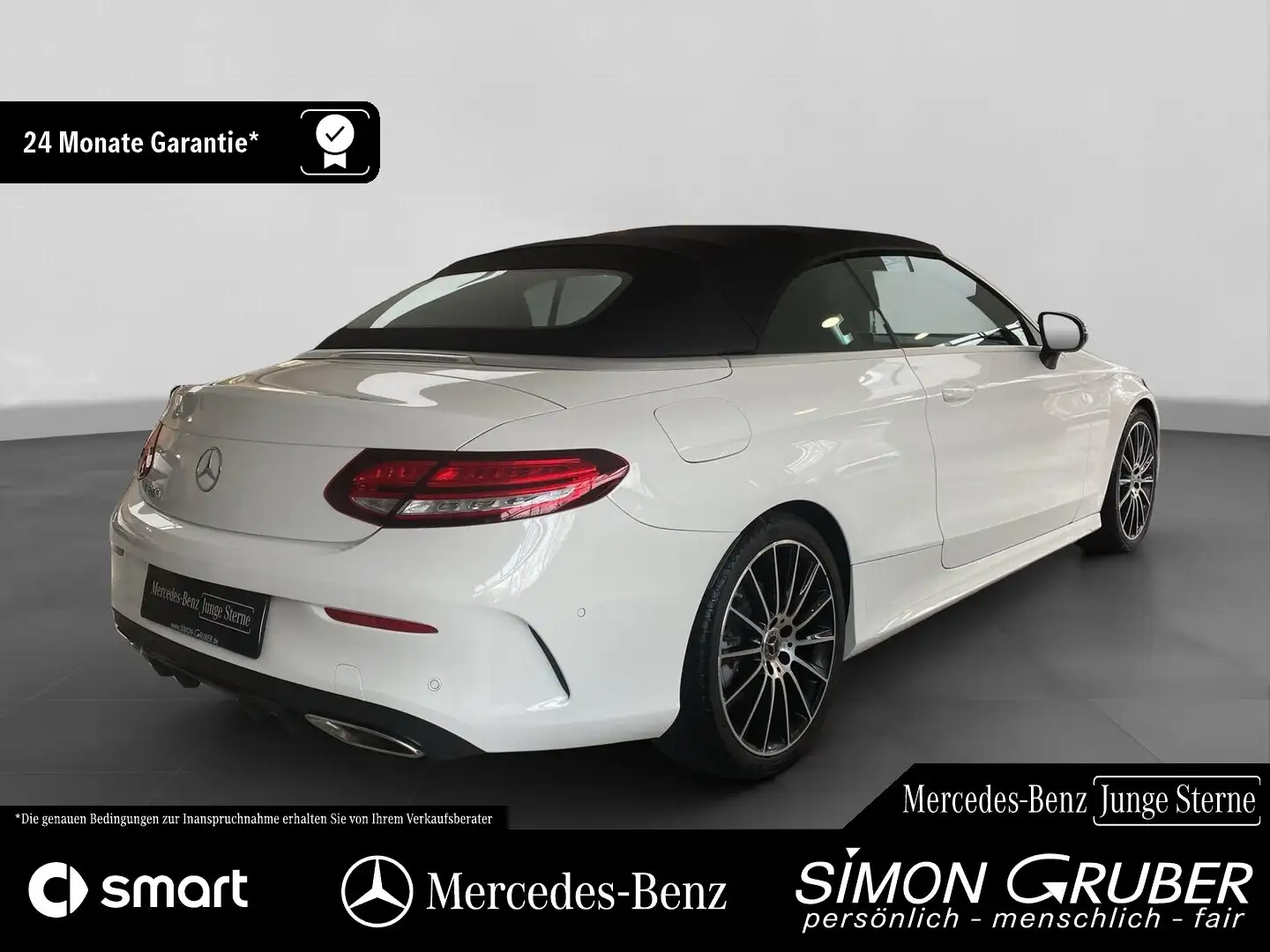 Mercedes-Benz C 200 Cabriolet AMG Line Night Distronic 360 AHK Weiß - 2