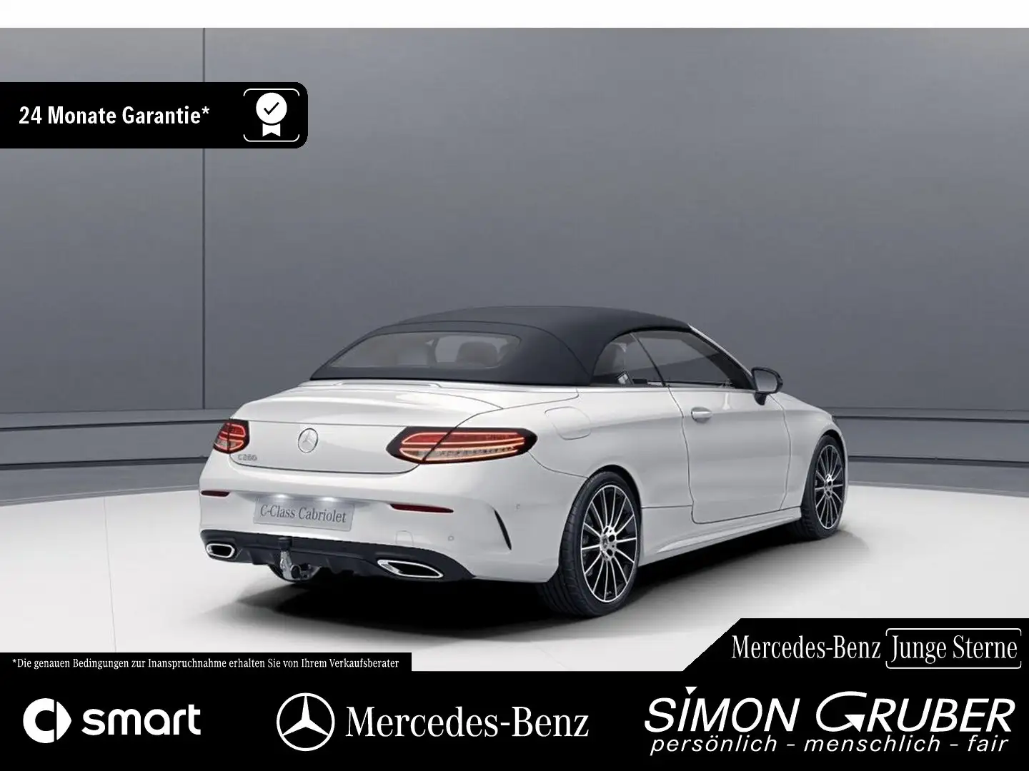 Mercedes-Benz C 200 Cabriolet AMG Line Night Distronic 360 AHK Weiß - 2