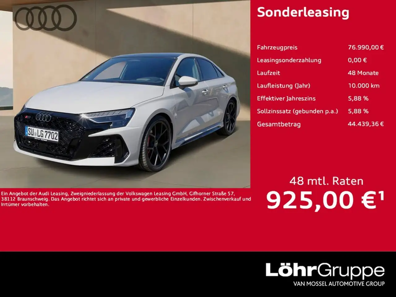 Audi RS3 RS 3 Lim UPE 90.165 Individual 280 Navi Matrix