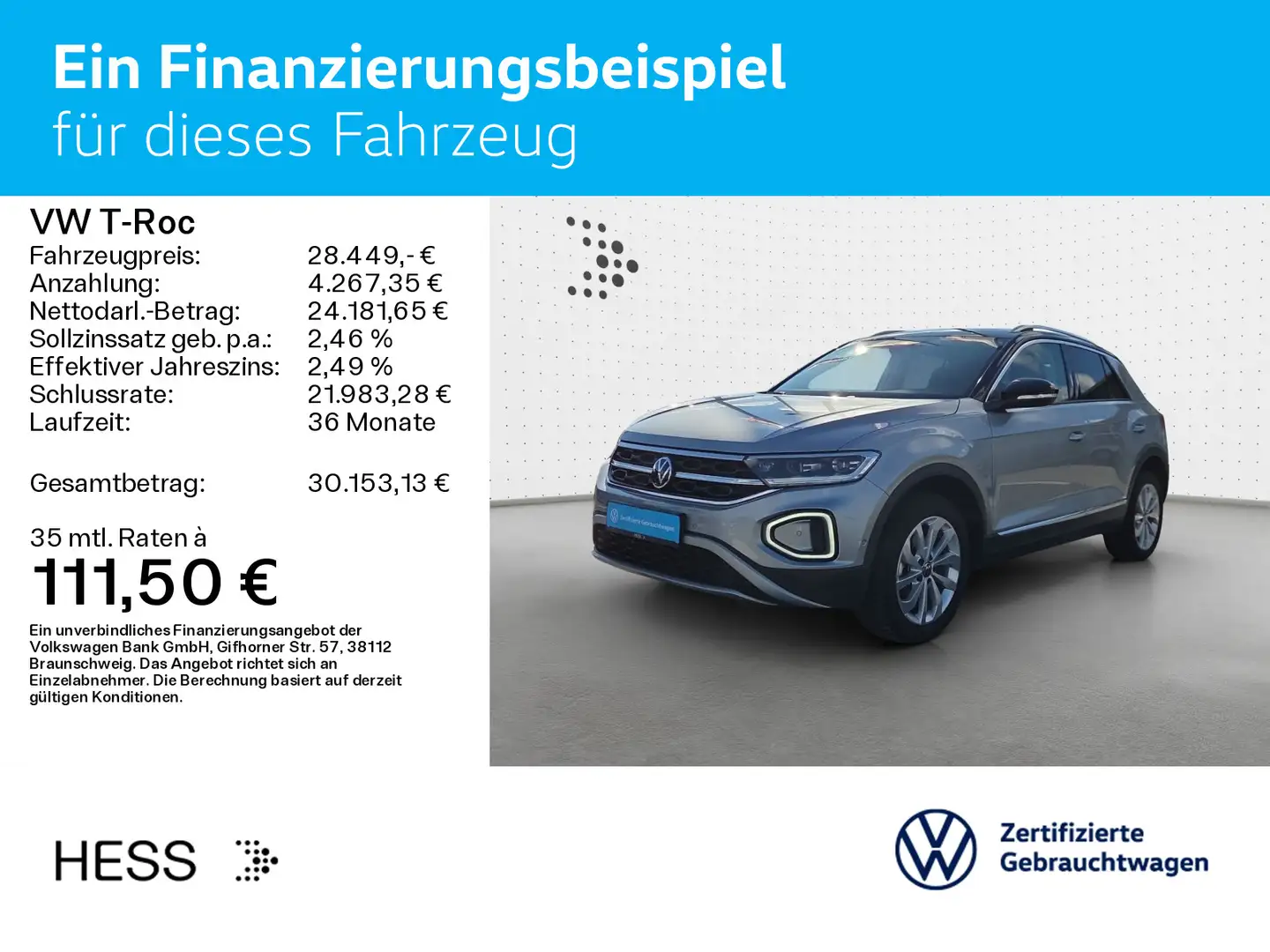 Volkswagen T-Roc T-ROC 1.5 TSI DSG STYLE*LED*AHK*PDC*SHZ*NAVI*KLI Argent - 2
