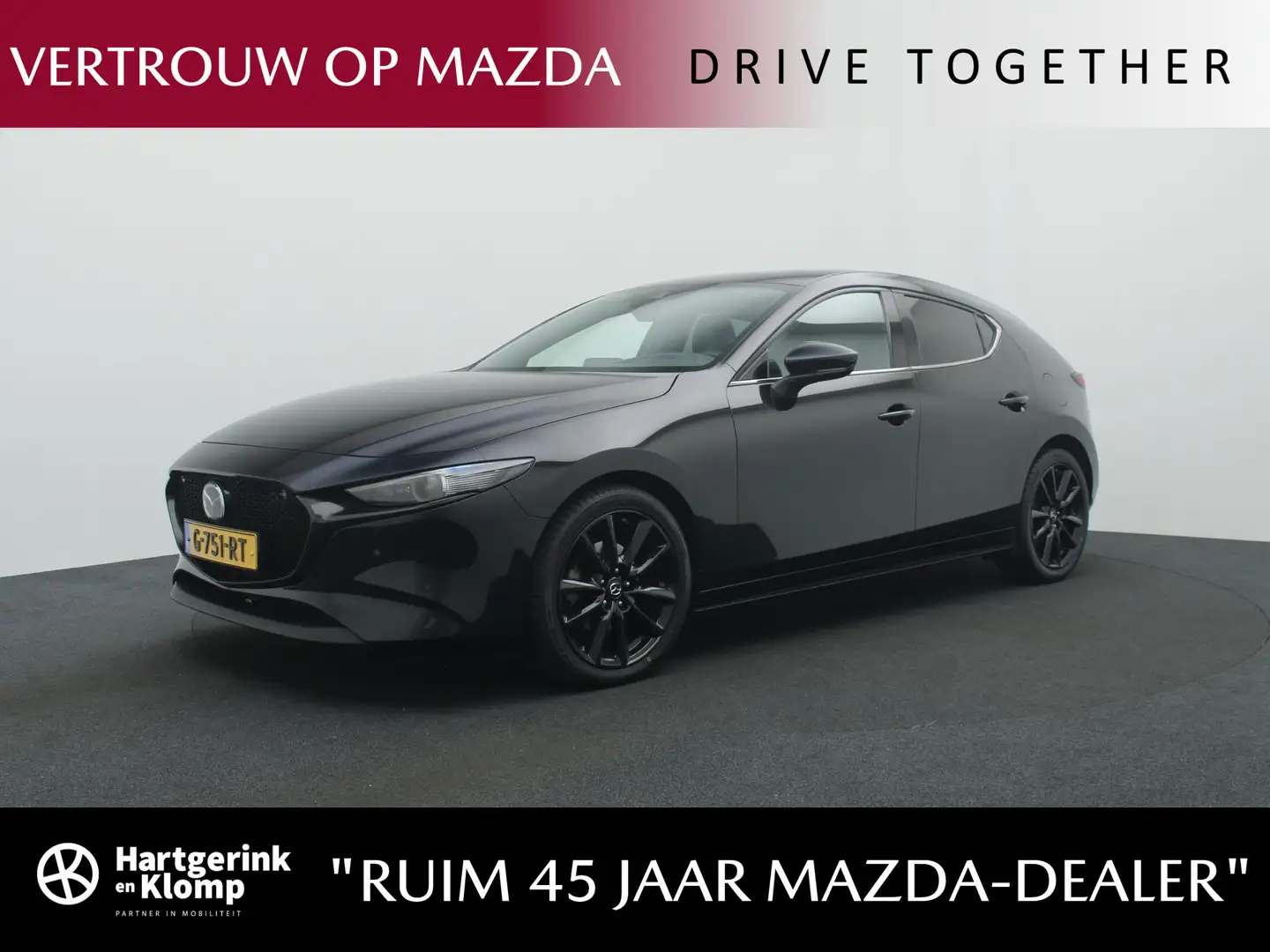 Mazda 3 2.0 SkyActiv-X Luxury : dealer onderhouden Zwart - 1