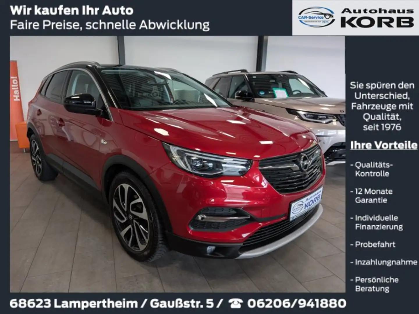 Opel Grandland X 1.6 Start/Stop Automatik Ultimate Червоний - 1