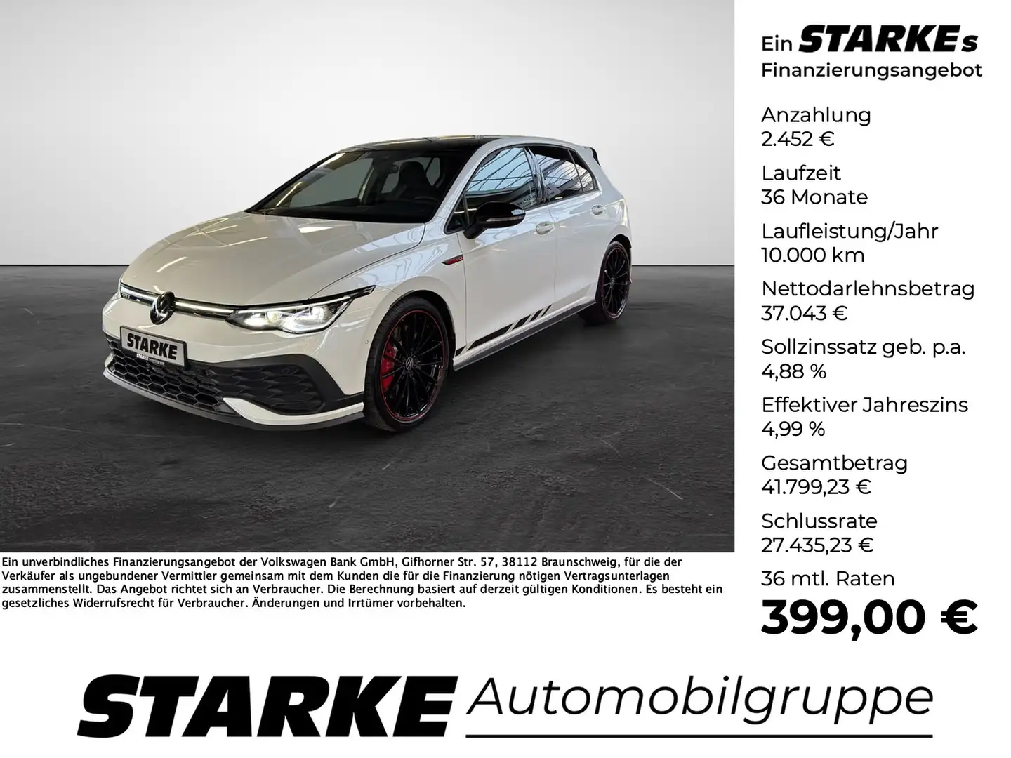 Volkswagen Golf GTI Clubsport 2.0 TSI DSG Akrapovic Scottdale19" Vm... Weiß - 1