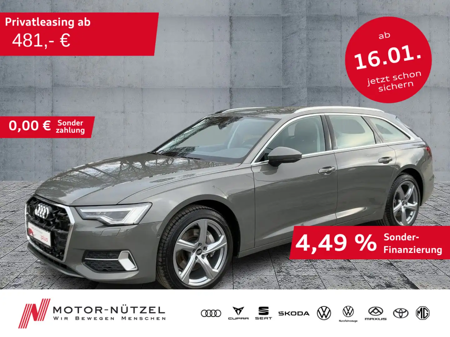 Audi A6 45 TDI QU ADVANCED LED+NAVI+PDC+ACC+AHK Grau - 1