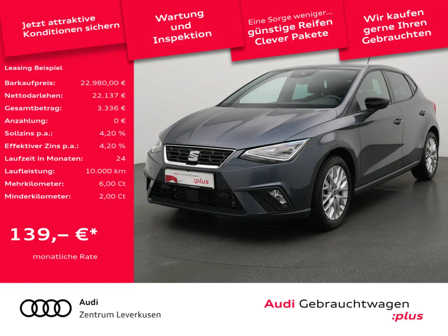 SEAT Ibiza FR DSG VIRT LED KAM SHZ NAVI PDC Schwarz - 1