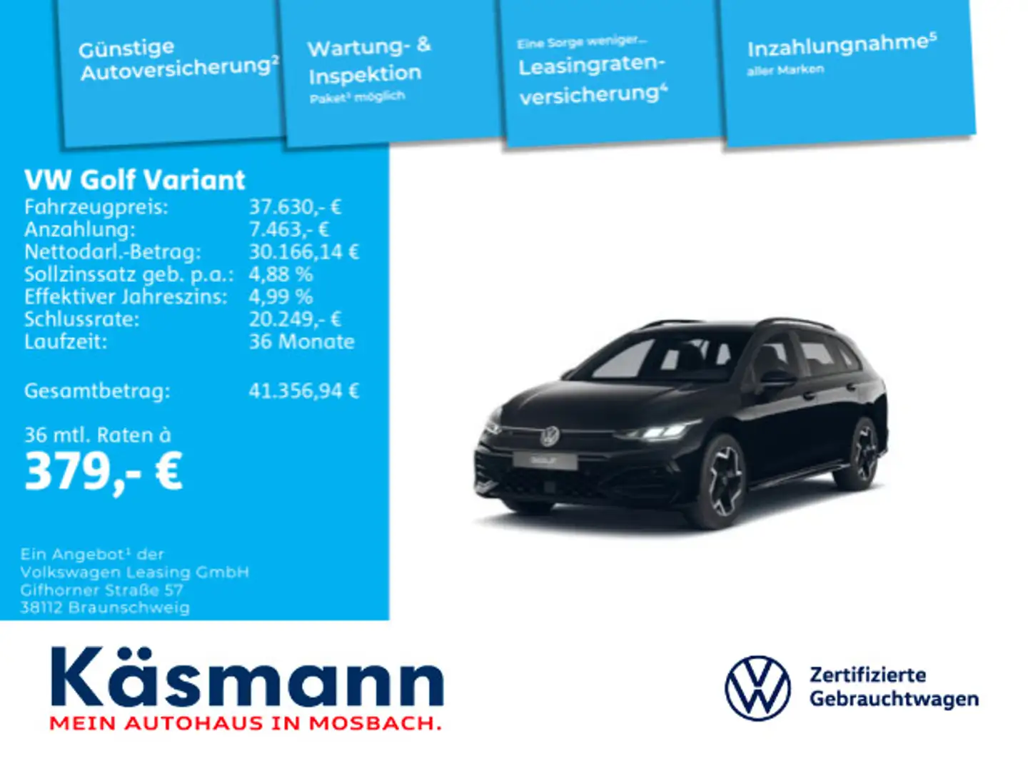 Volkswagen Golf Variant Golf VIII Variant R-Line 1.5eTSI LED NAV ACC 360 Schwarz - 1