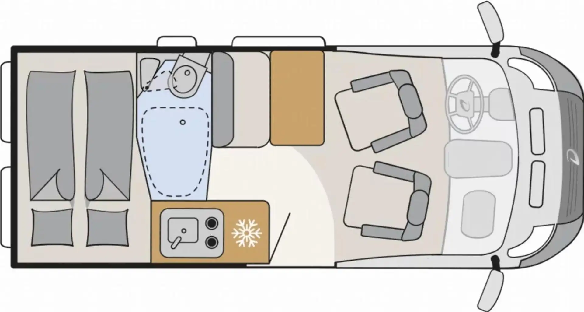 Dethleffs Globetrail 540 DR Fiat Rahmenfenster, Markise Grijs - 2