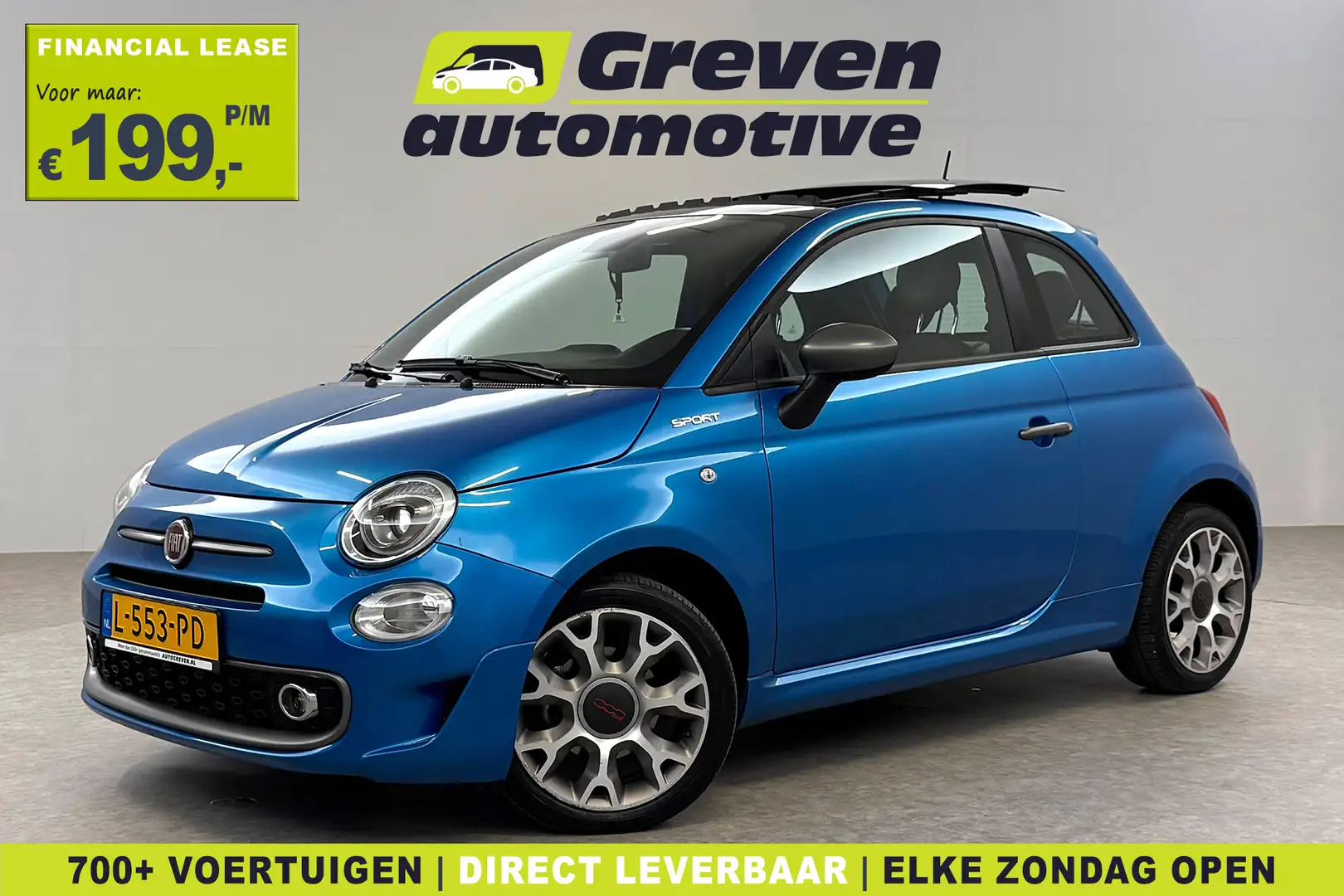 Fiat 500 1.0 Hybrid Sport | Pano | Carplay | Cruise | Navi Blau - 1