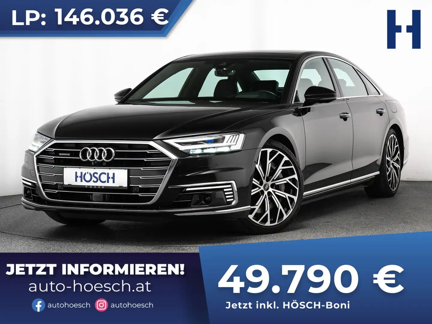Audi A8 60 TFSI e quattro 21" HEAD-UP LASER PANO B&O +++ Schwarz - 1