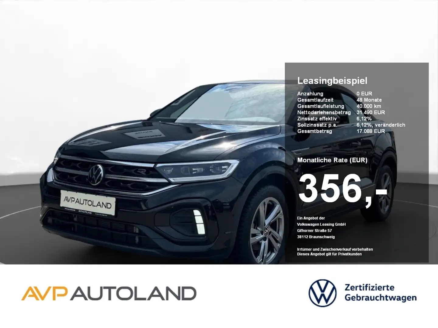 Volkswagen T-Roc Cabriolet 1.5 TSI DSG R-Line | NAVI | AHK Noir - 1