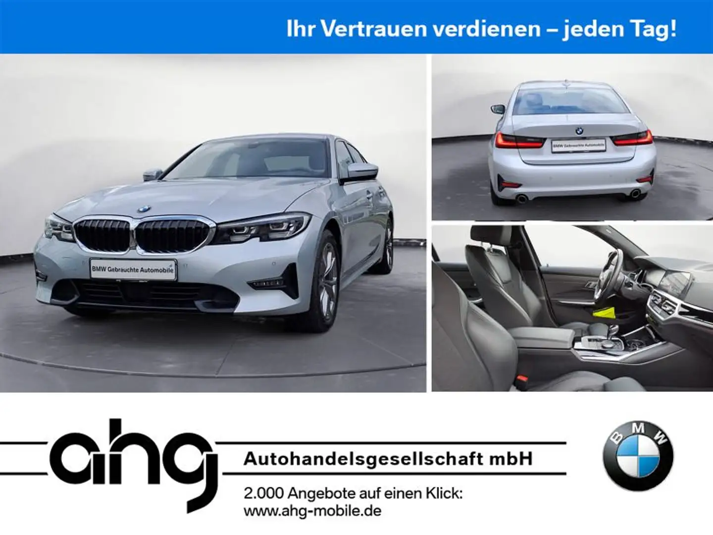 BMW 318 d Sport Line Aut. Klimaaut. AHK Sportsitze Zilver - 1