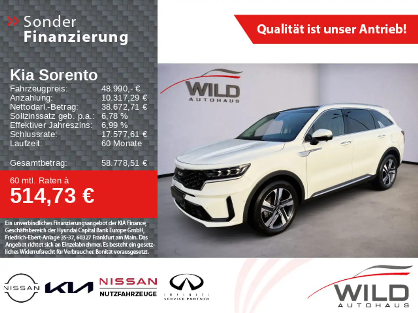 Kia Sorento 1.6 T-GDI Hybrid 4WD Platinum 7SZ 4Seaso Weiß - 1