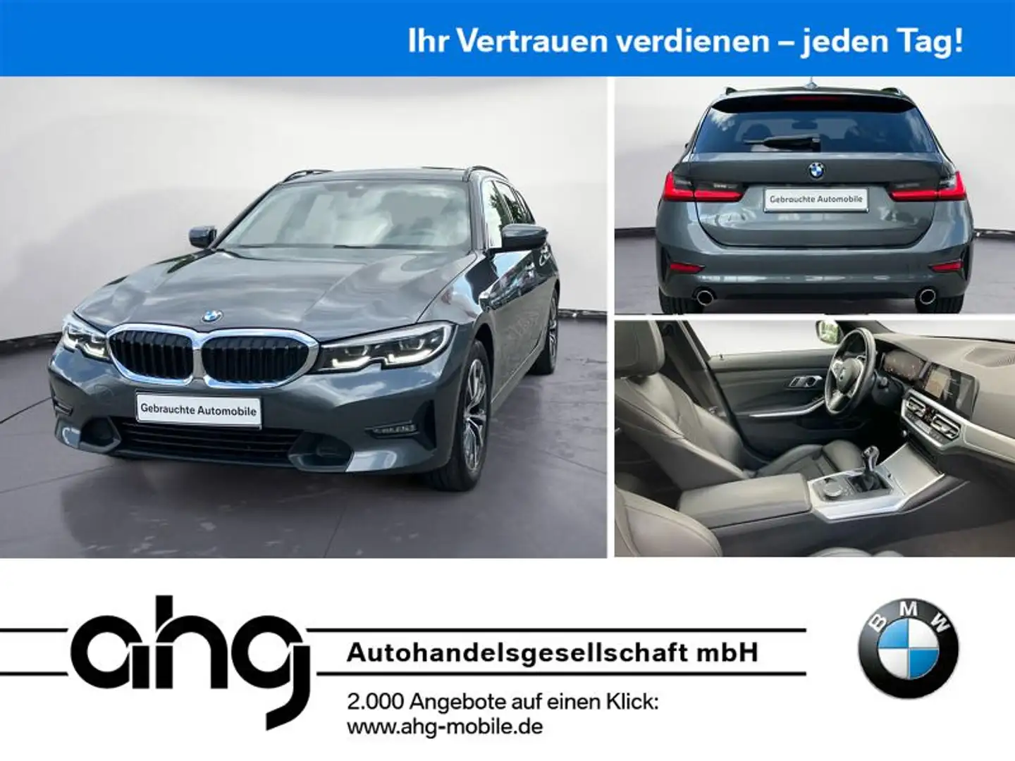 BMW 318 d Touring Sport Line Panorama Standhzg. AHK Gris - 1