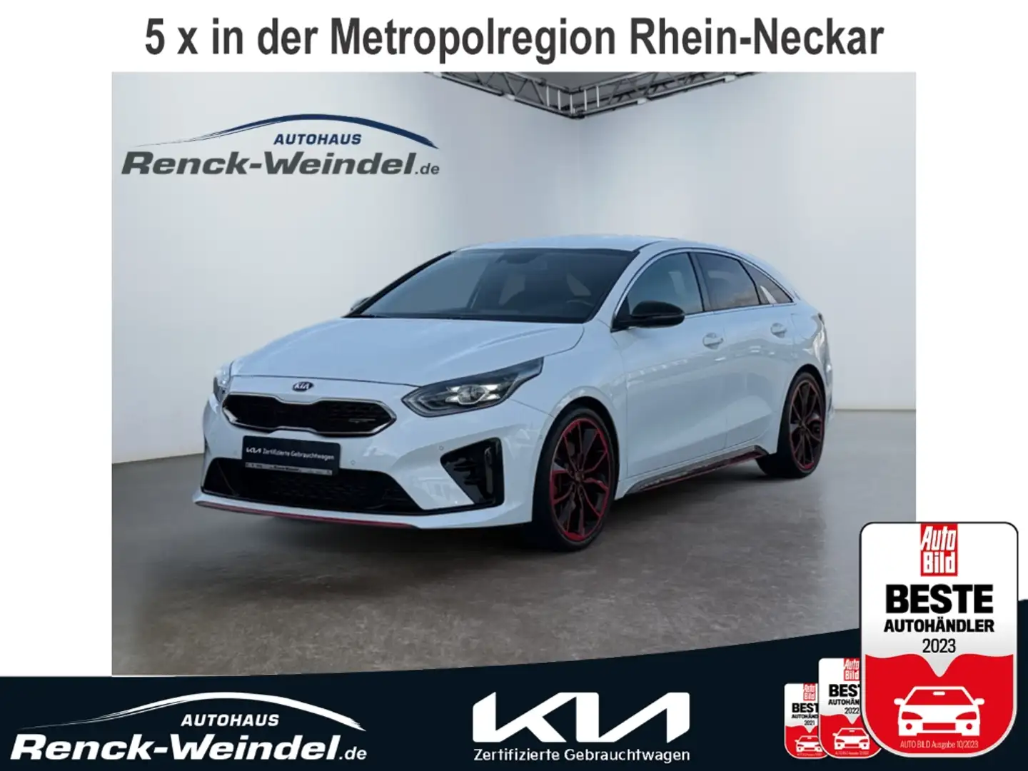 Kia ProCeed / pro_cee'd GT 1.6T DCT7 Navi Klimaautom SHZ PDCv+h Apple CarP Blanc - 1