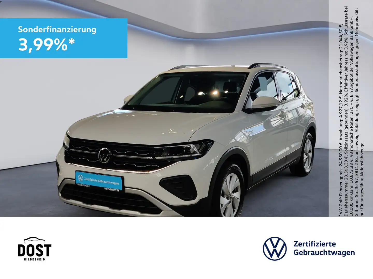 Volkswagen T-Cross 1.0 TSI Life ACC+DAB+KLIMA+NAVI+PDC+SHZ Weiß - 1