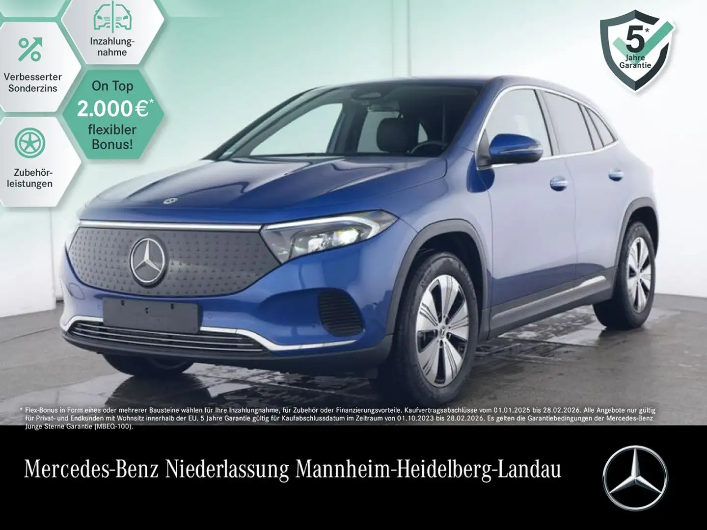 Mercedes-Benz EQA 350 4M PROG+PLUS-PAKET+AHK+KAMERA+KEYLESS+SPUR Blau - 1