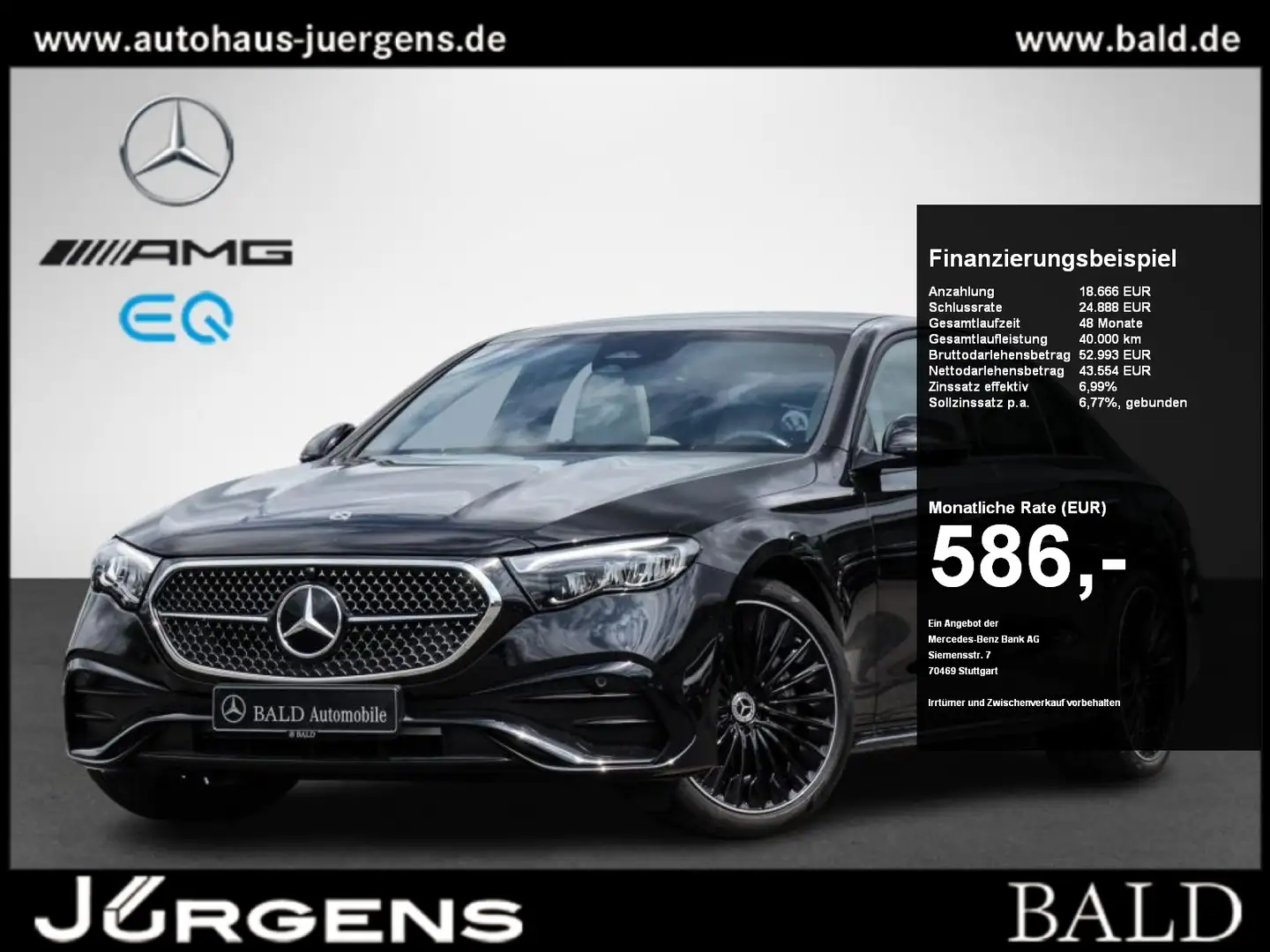 Mercedes-Benz E 200 AMG/Superscreen/LED/Pano/Cam/DAB/Night/20" Noir - 1