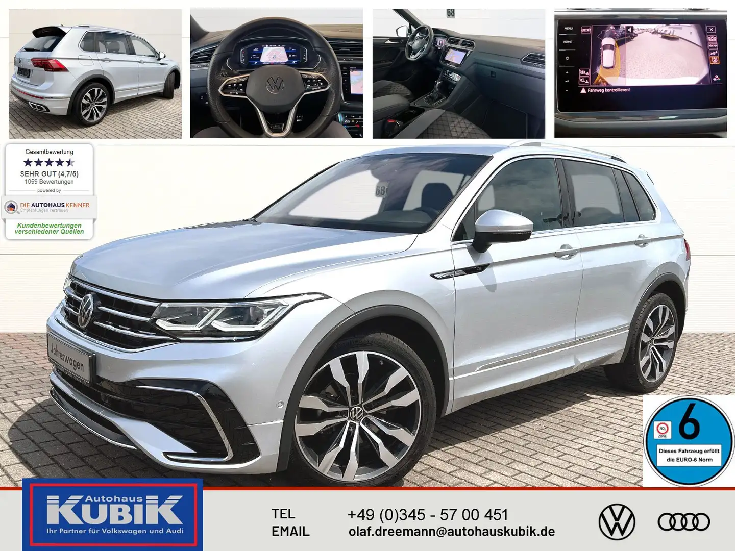 Volkswagen Tiguan R-Line 2.0 TDI DSG+IQ.Light+20"+DCC+Discover Pro+ Plateado - 1