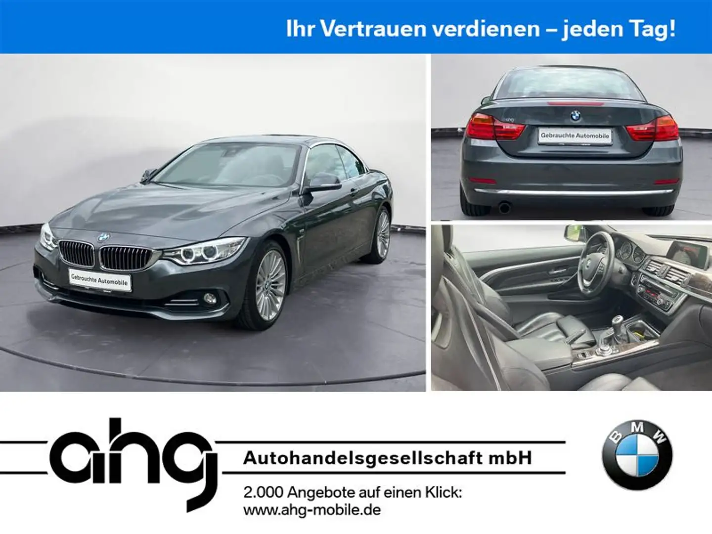 BMW 420 i Cabrio Luxury Line Innovationsp. Klimaaut. Grau - 1
