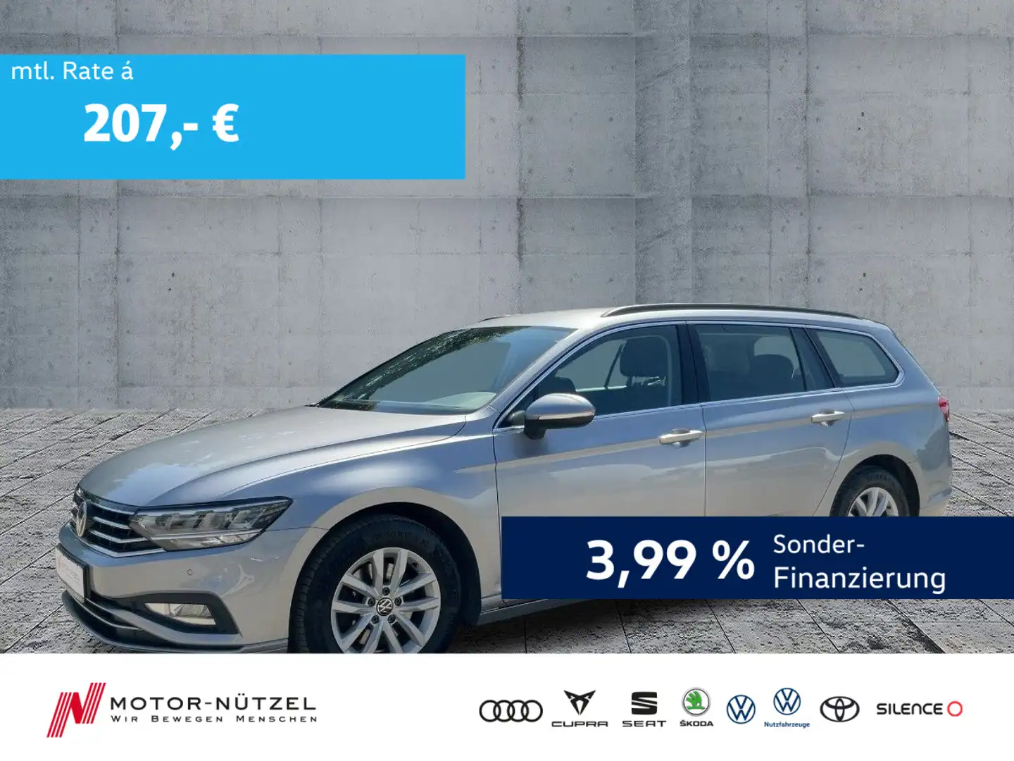 Volkswagen Passat Variant 2.0 TDI DSG BUSINESS LED+NAVI+AHK Zilver - 1