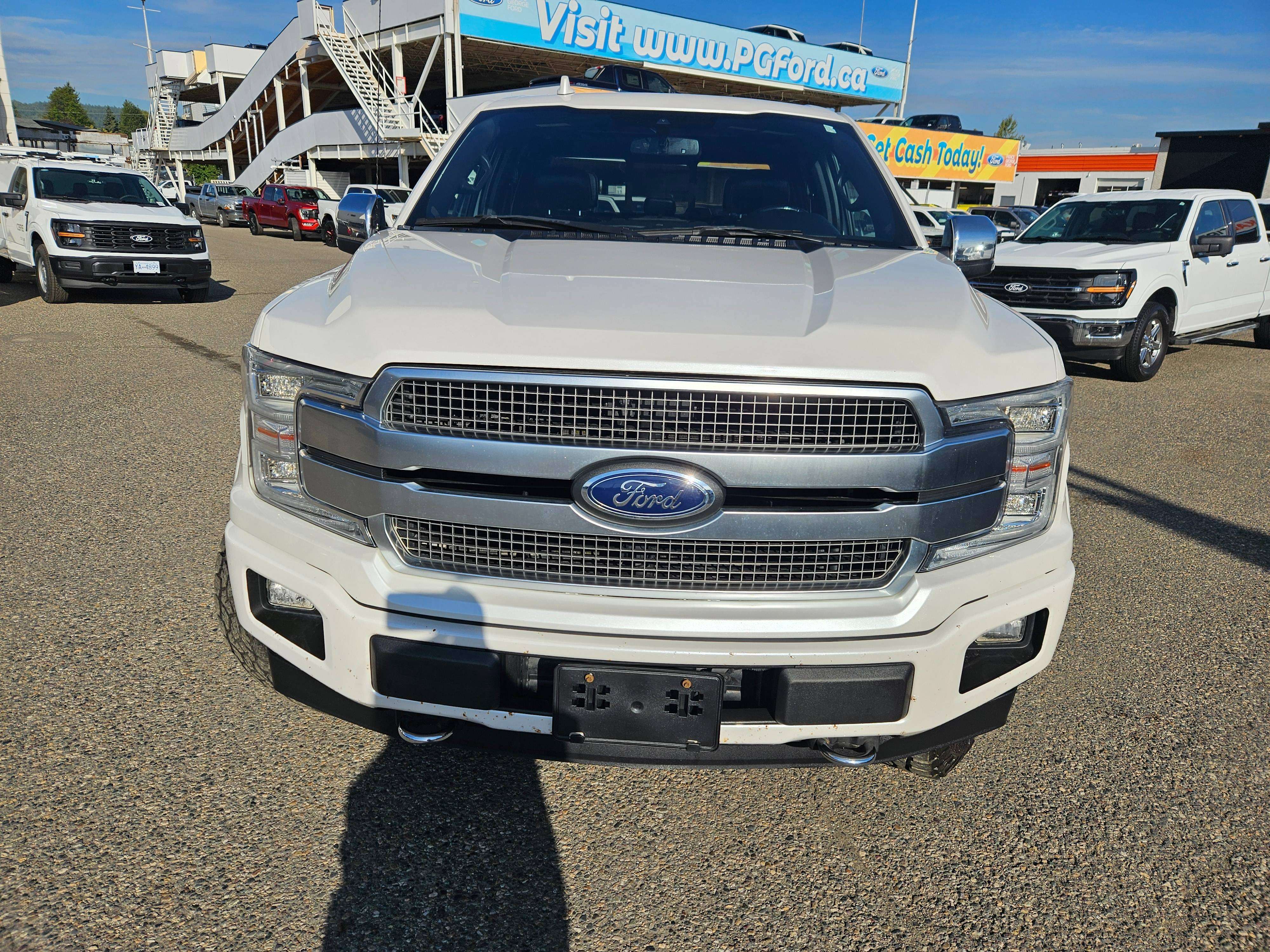 White Platinum Clearcoat Metallic 2018 Ford F-150 Pickup Truck Four-Wheel Drive Automatic