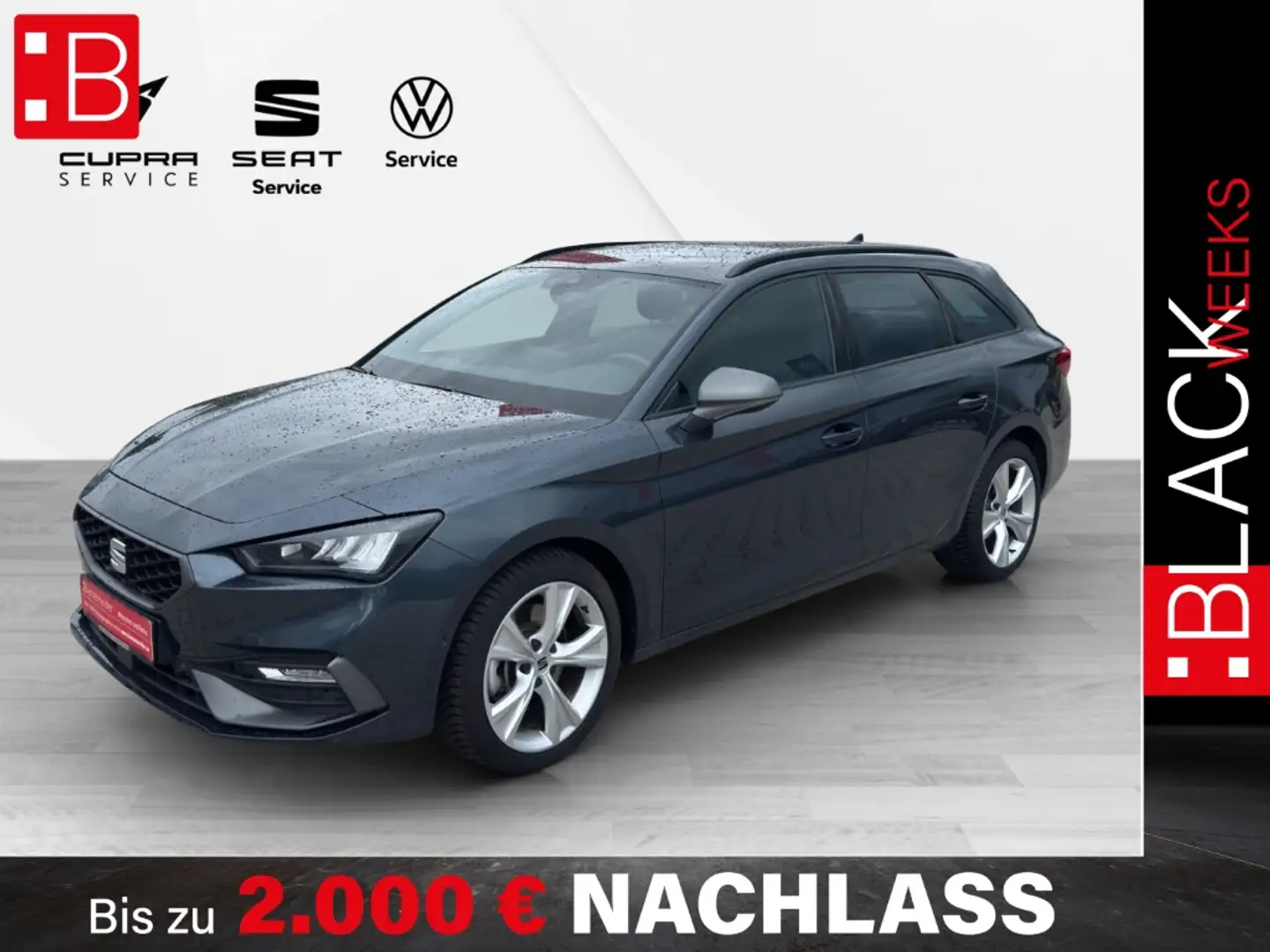 SEAT Leon Sp. 2.0 TDI DSG FR ab 269,- EUR mtl. 1000 AHK LED Grau - 1