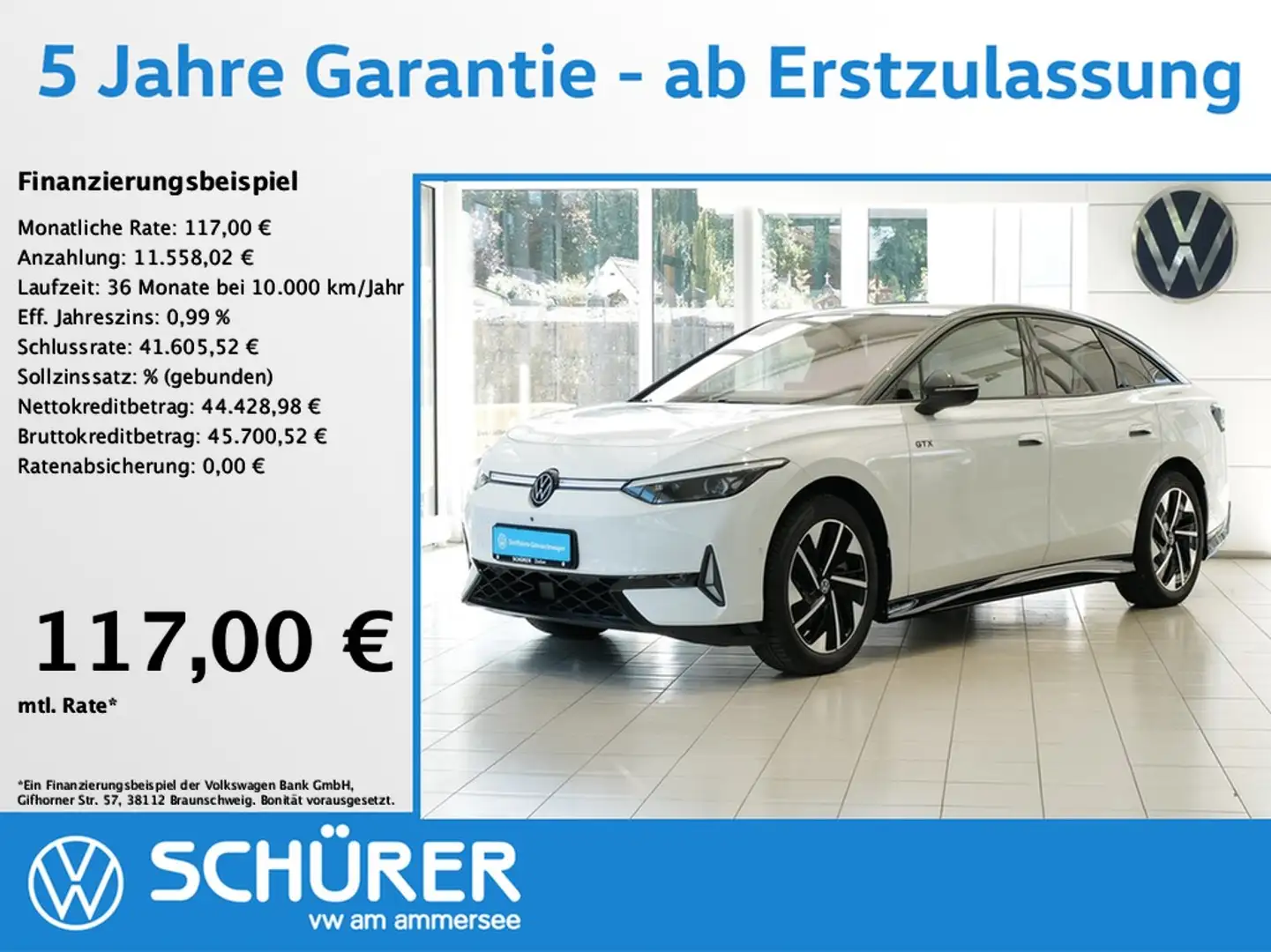 Volkswagen ID.7 GTX 4Motion Wärmepumpe AHK Pano HKardon HuDKeyless Weiß - 1