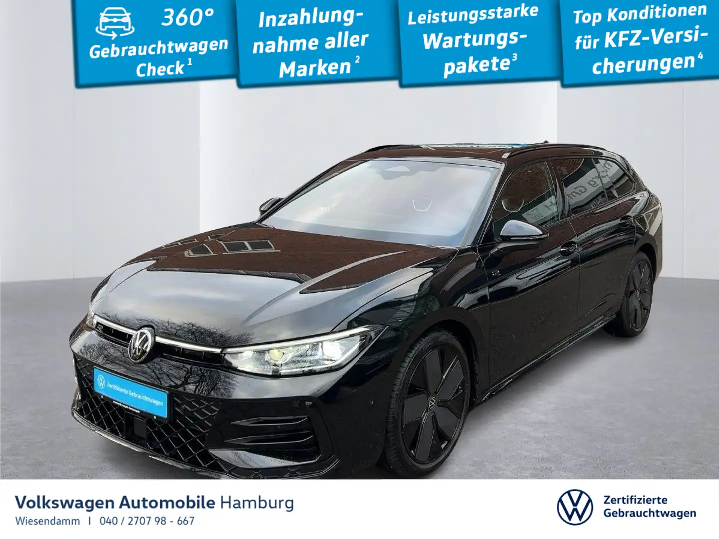 Volkswagen Passat Variant 2.0 TDI R-Line 4Motion DSG Standh Schwarz - 1