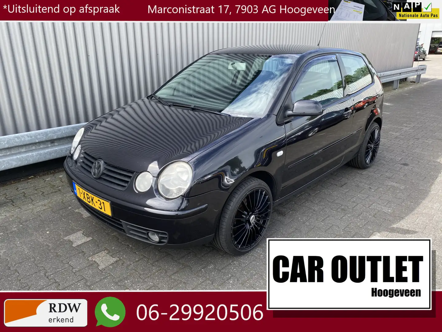 Volkswagen Polo 1.4-16V met Airco, LM & Nieuwe APK – Inruil Mogeli Zwart - 1