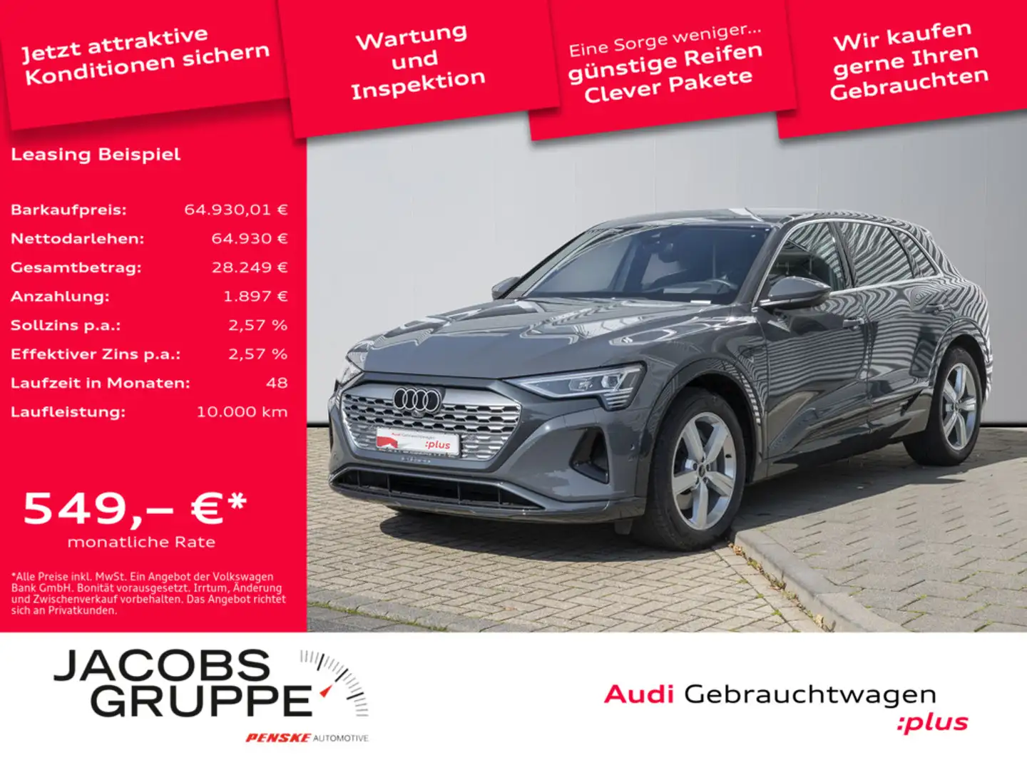 Audi Q8 55 advanced ACC/Matrix/HuD/AHK/360° e-tron Grau - 1