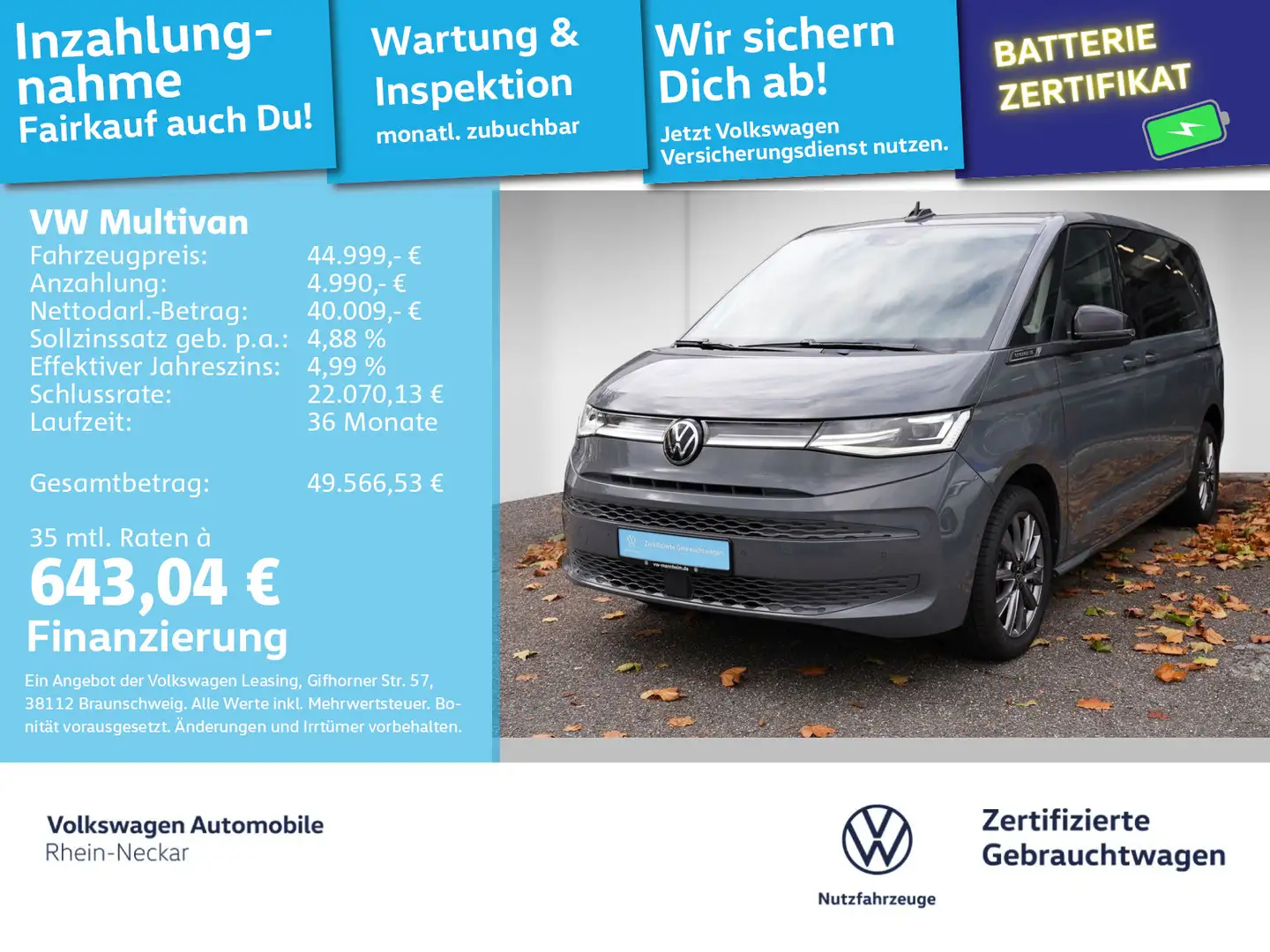 Volkswagen T7 Multivan 1.4 TSI eHybrid Energetic AHK Navi Matr Grau - 1
