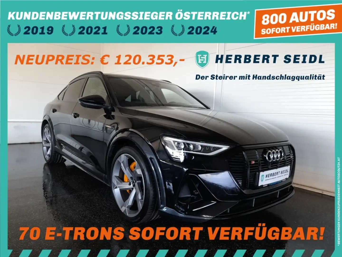 Audi e-tron S 95  QUATTRO S-LINE BLACK *NP: € 120.353,- / LEDER SPORTSITZE PLUS / 22 ZOLL / MATRIX-LED / SKY* Schwarz - 1