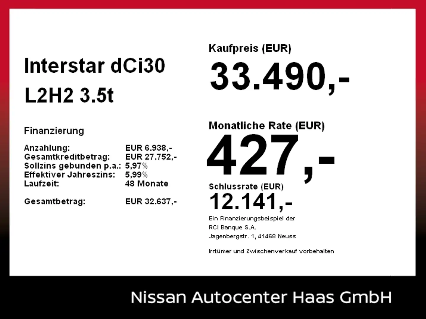 Nissan Interstar dCi30 L2H2 3.5t N-Connecta LRB+ Winterpa Blanco - 1